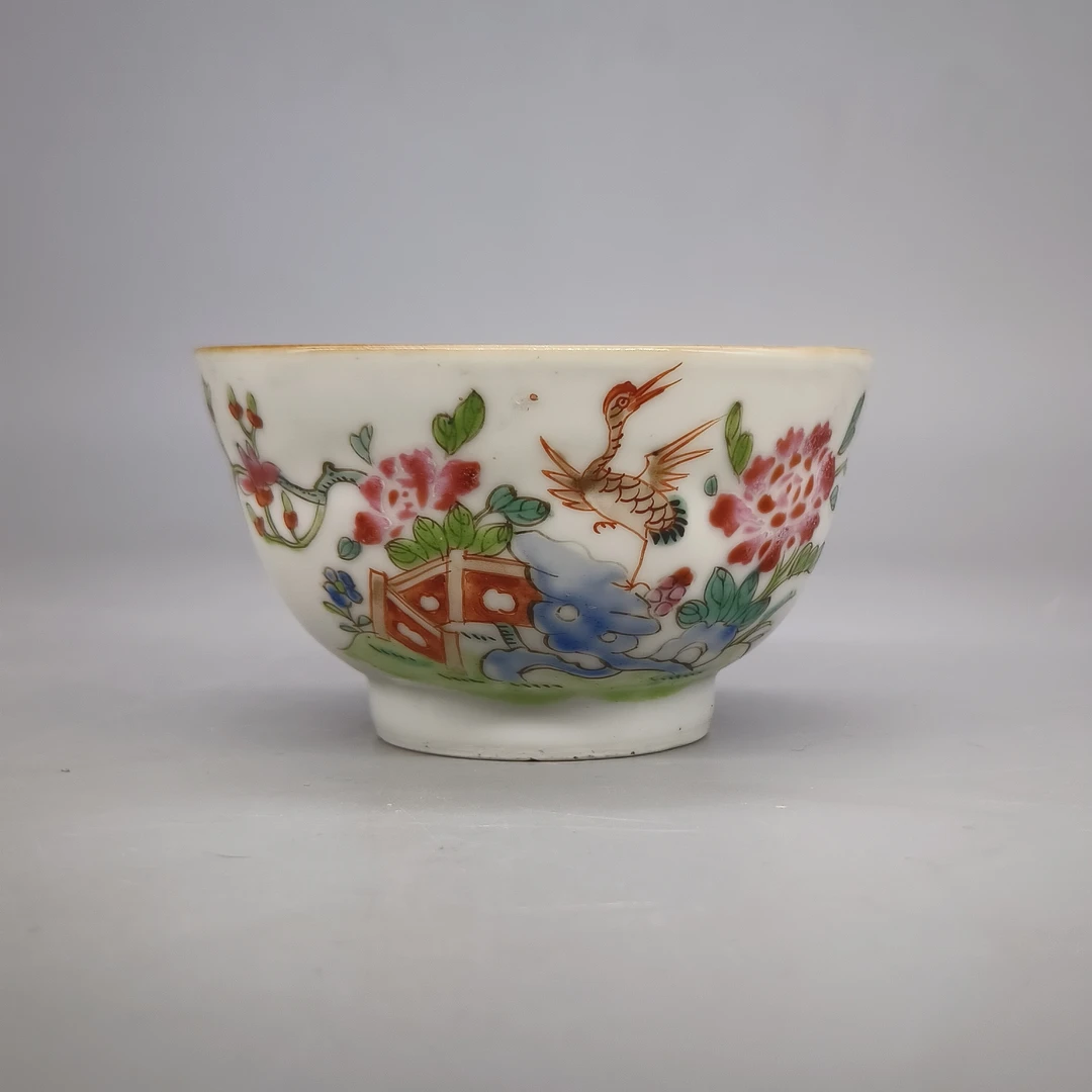 52507014*清乾隆粉彩花鸟纹杯/瓷器五/江苏省文物总店/MM