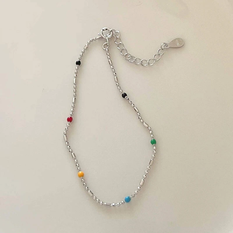 合金手链 新款气质轻奢简约彩色珠珠手链CZSL03