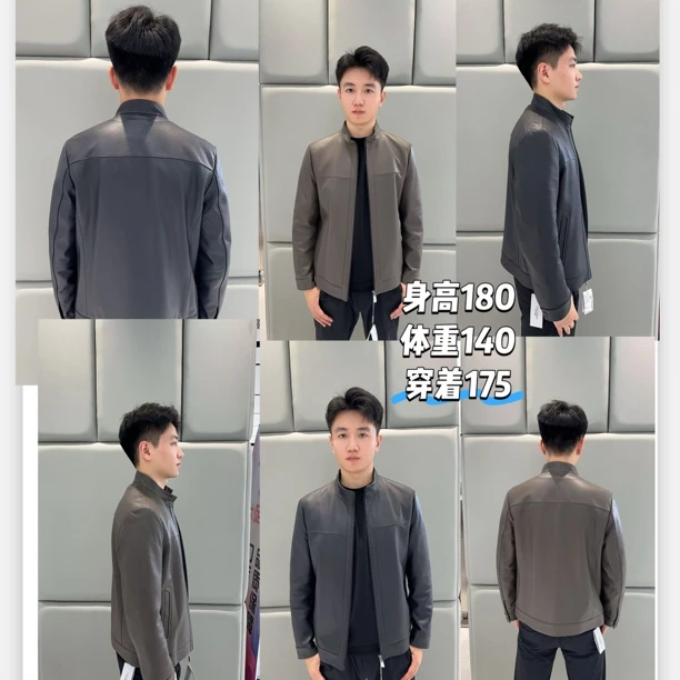 Lilanz/利郎【高端皮衣真皮】休闲立领男士潮流简约行政高级感皮衣