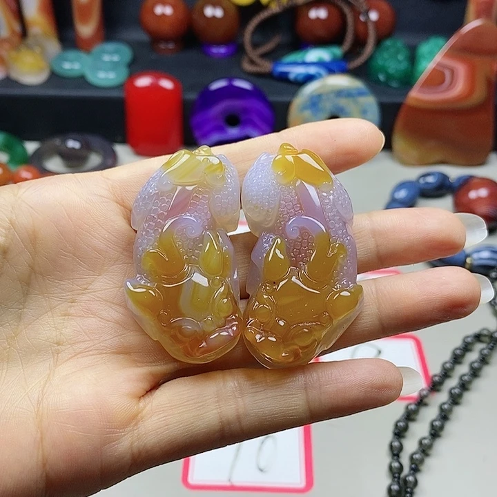 玛瑙/玉髓吊坠(不含链)未镶嵌大*铛