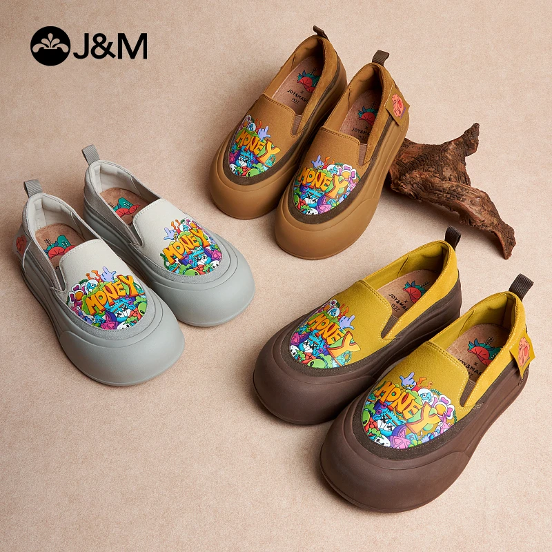 J&M/快乐玛丽原创一脚蹬懒人鞋女2025新韩系休闲卡通一脚蹬87972W