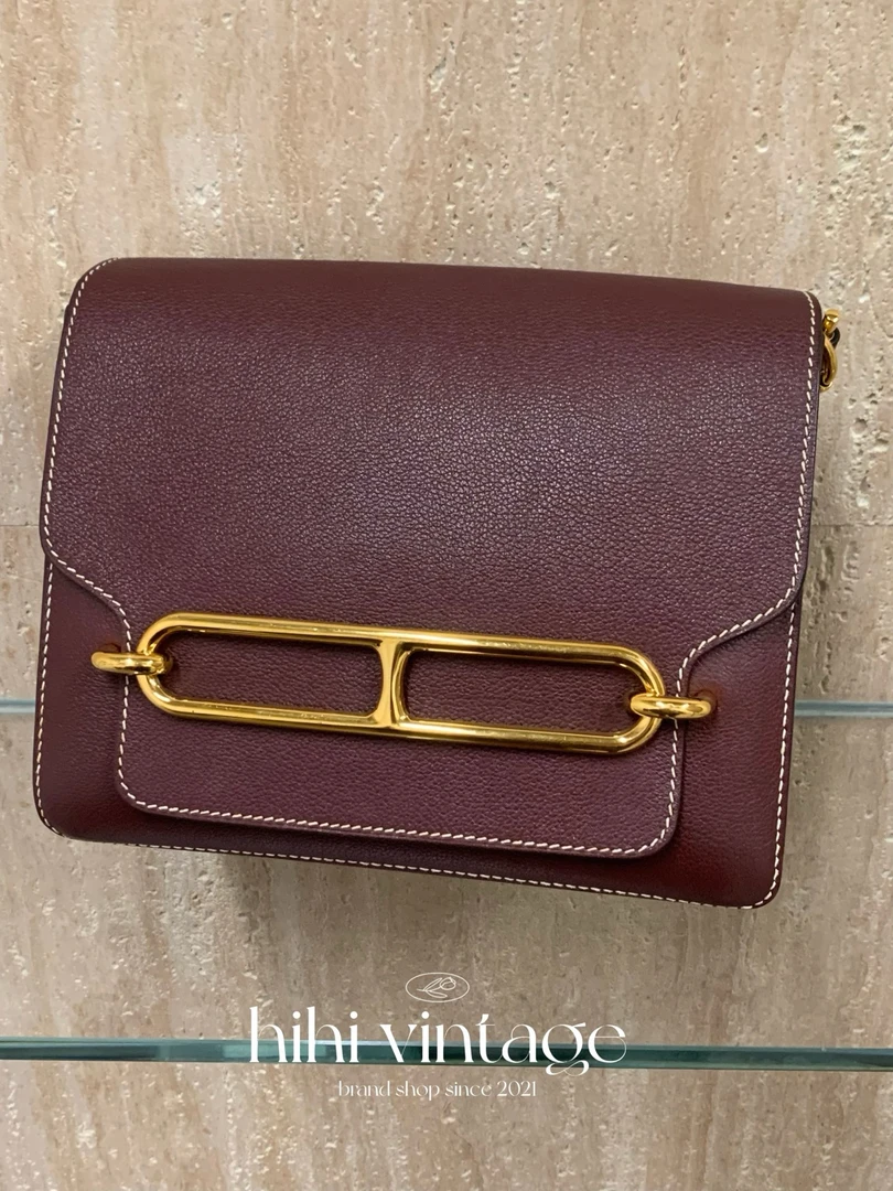 99新 Hermes/爱马仕  猪肝红金扣猪鼻子23 A刻 /12293098