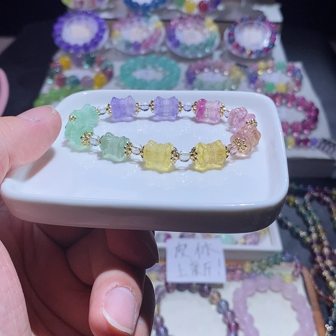 手链未镶嵌萤石马卡龙莲花10mm