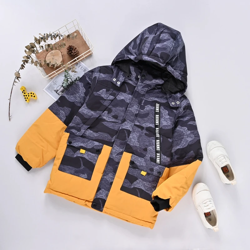 【优子壹家上新】2023儿童时尚加厚冬季梭织活帽羽绒服141712