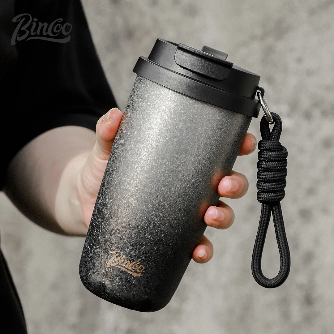 Bincoo渐变咖啡杯外带大容量保温杯高颜值户外随行杯子不锈钢水杯