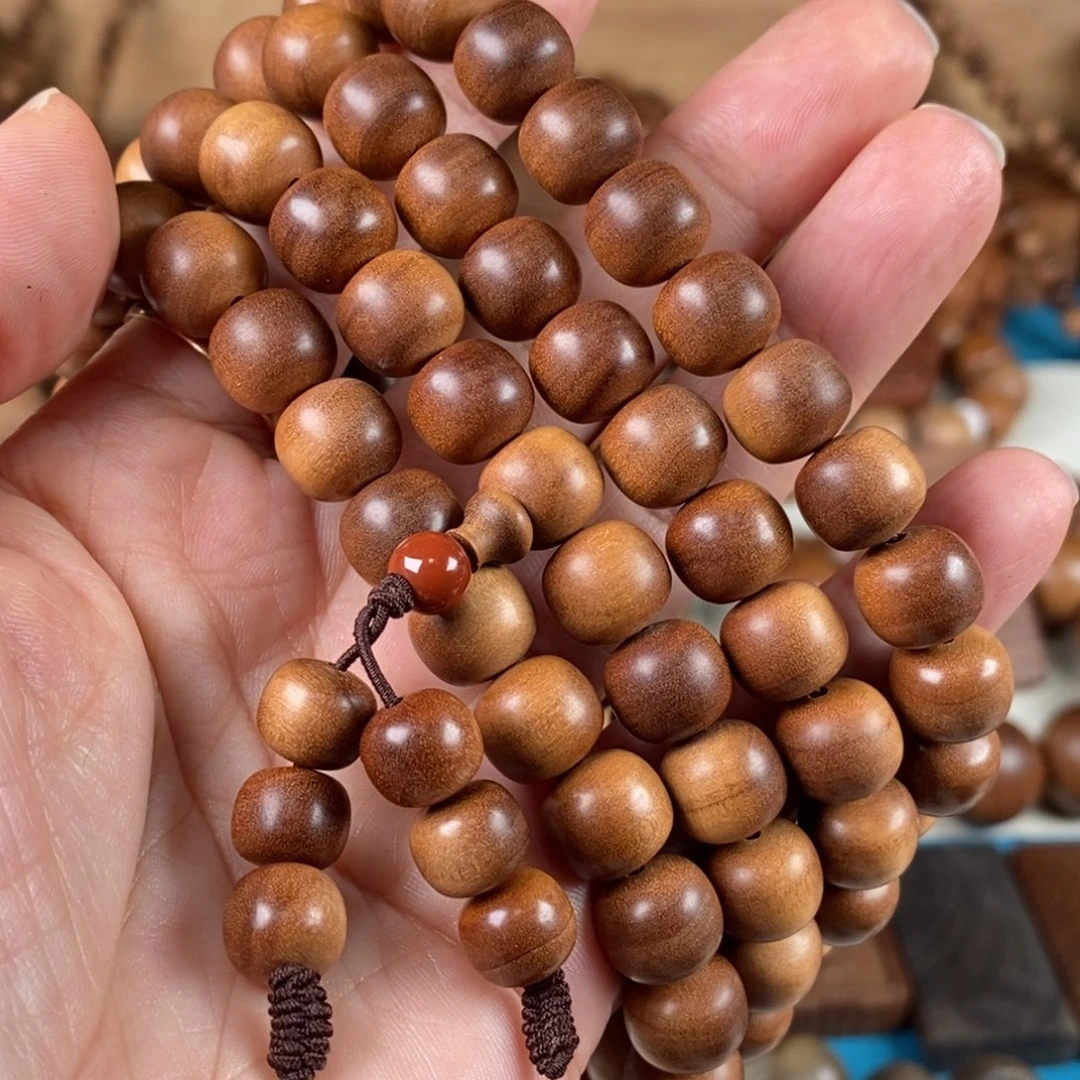 铜***）手串/手链檀香木印度老山横纹黑肉沉水9*10*108