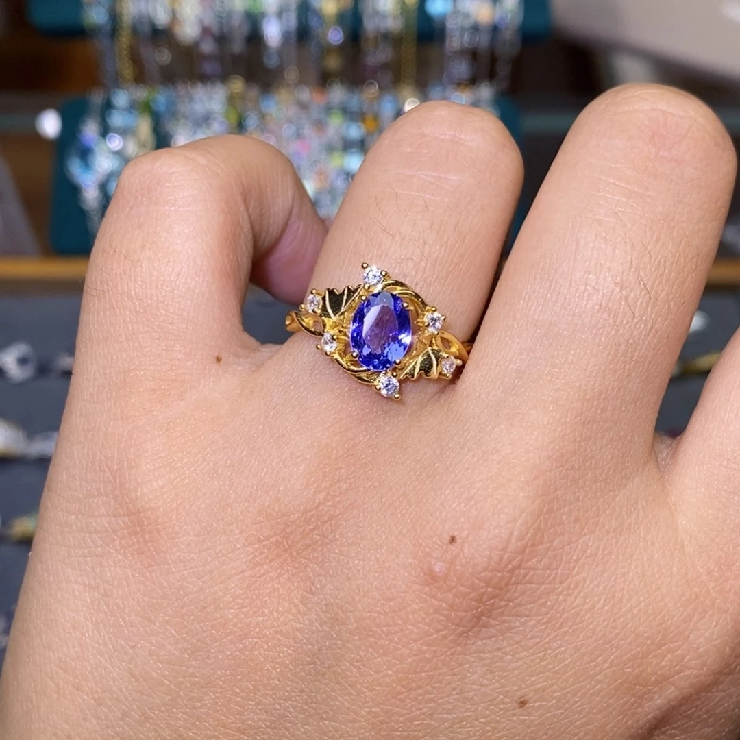 坦桑石戒指银S925镶嵌