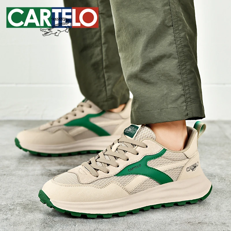 CARTELO/卡帝乐鳄鱼夏季时尚网面休闲鞋轻便软底透气男士低帮潮鞋