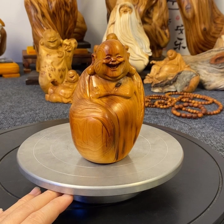 柏木（崖柏）崖柏弥勒佛摆件根雕工艺品