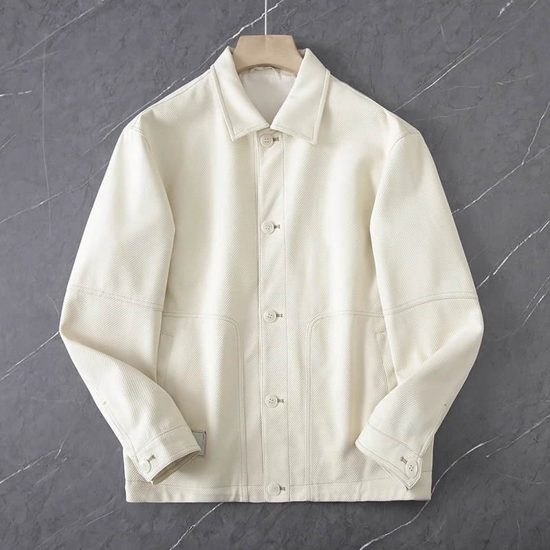 HS139剪标舒适宽松明线修饰休闲百搭夹克外套