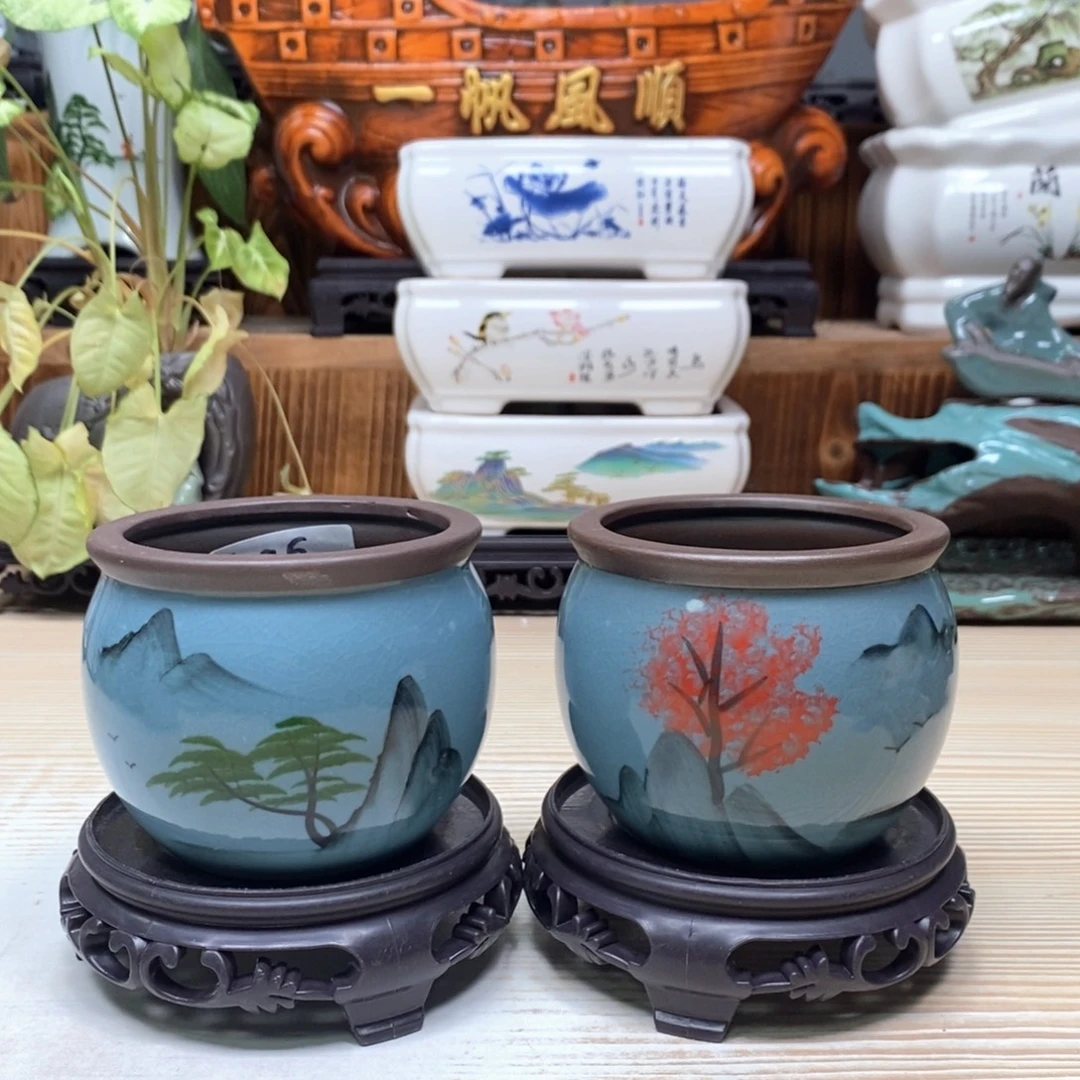 紫砂花盆陶瓷艺术花盆陶瓷