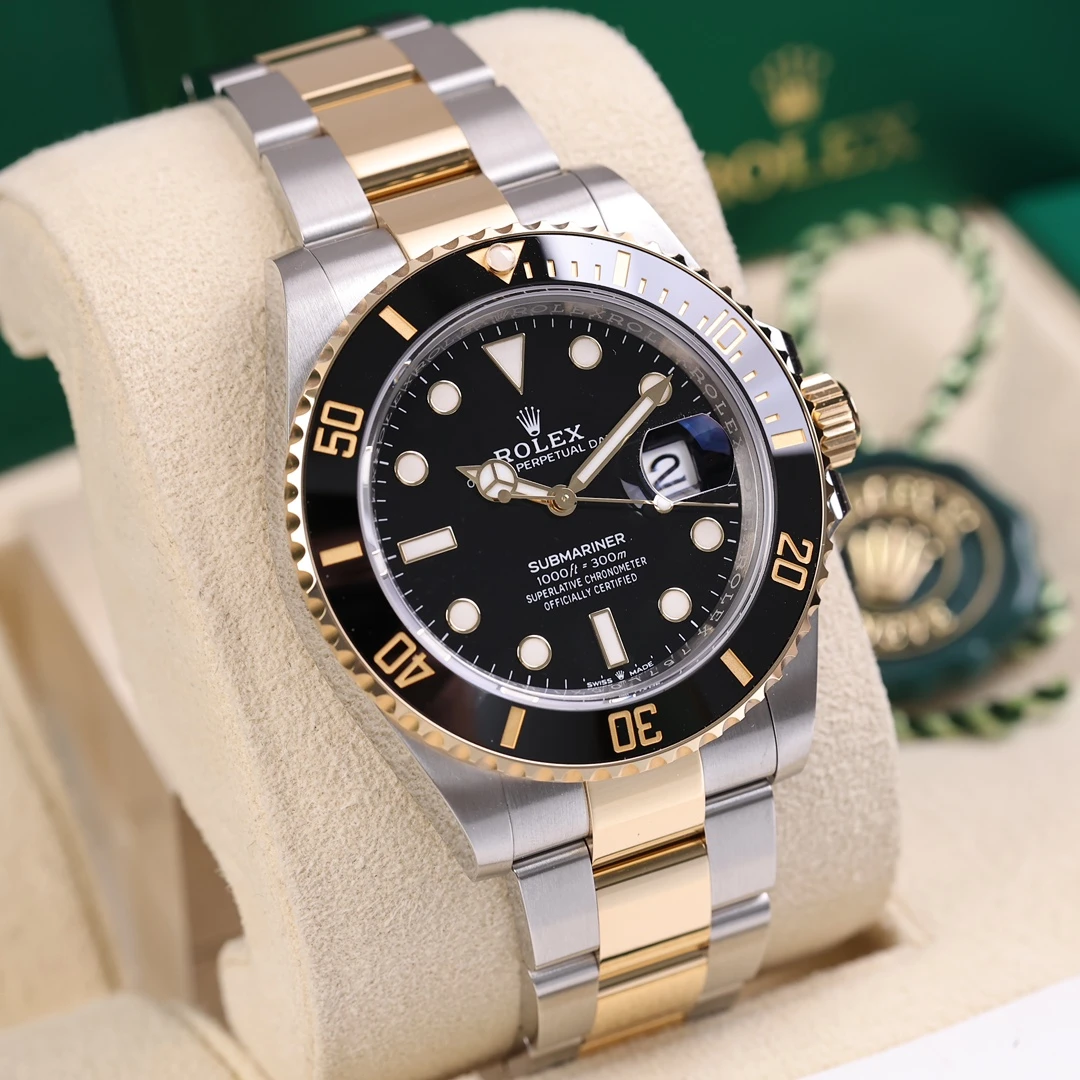 99新 Rolex/劳力士 潜航者126613LN 最新款间金黑 2025年1月保卡