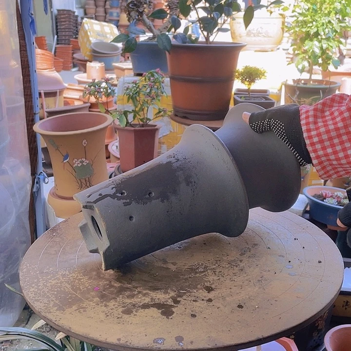 紫砂宜兴紫砂18+18素面兰花盆