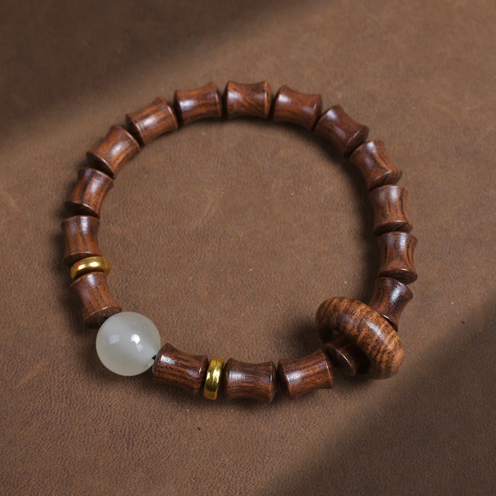 黄花梨   竹节 跑环 手串ZS01 （无礼盒）