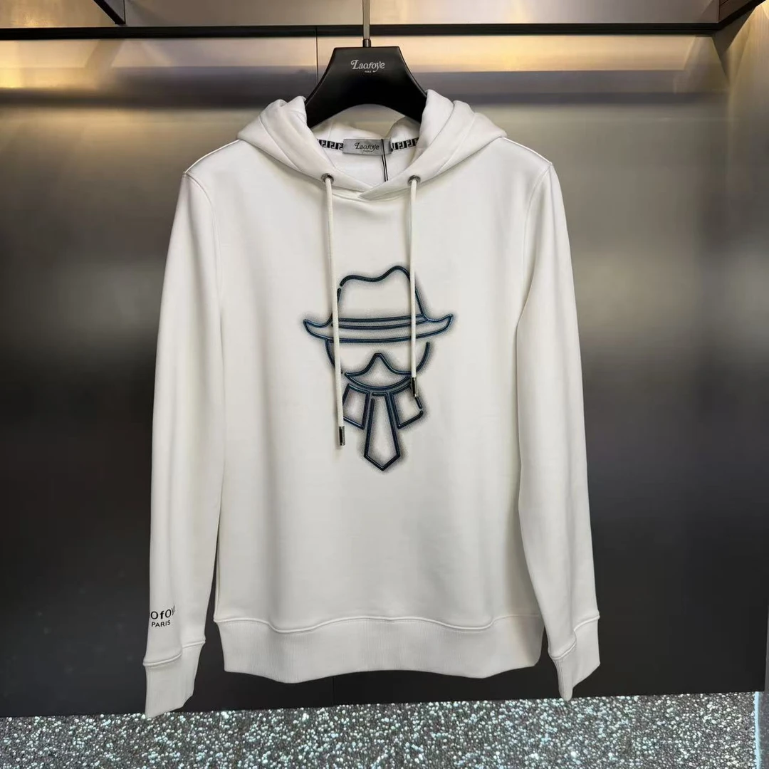 【VanJazny】QC高端男士时尚连帽小人头长袖卫衣F74623W133