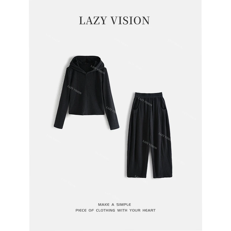 LAZYVISION/连帽套头休闲女士卫衣休闲裤ZMD-31152