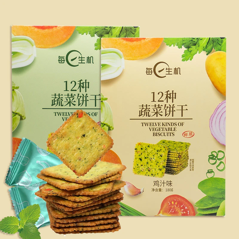 9.26每日生机12种蔬菜饼干（原味+鸡汁味）180g*4盒