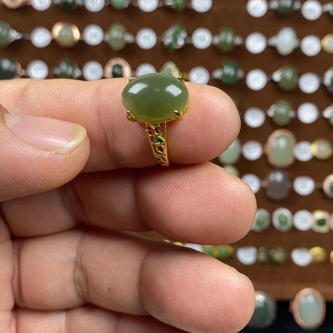 和田玉（青玉）戒指合金