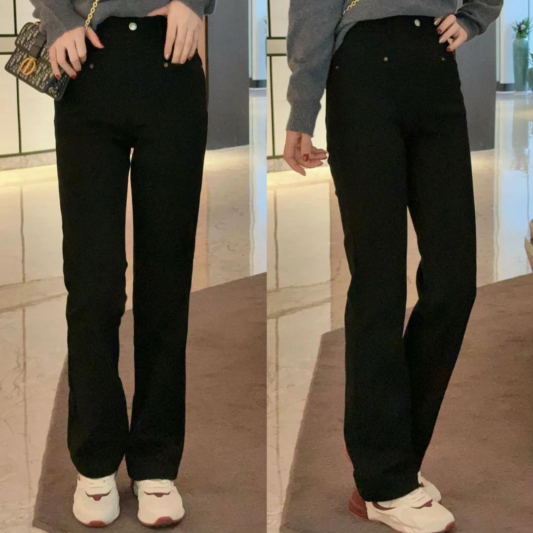 JDND轩羽【发热裤】山羊绒超模秋冬加绒加厚牛仔裤XY241797