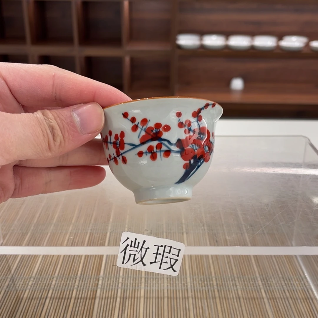 釉下手绘茶具微瑕