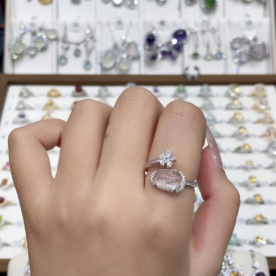 草****银S925镶嵌戒指水晶