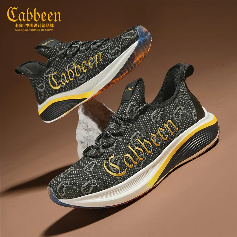 卡宾男鞋夏季时尚透气单网运动鞋新款男士轻便网面休闲飞织鞋