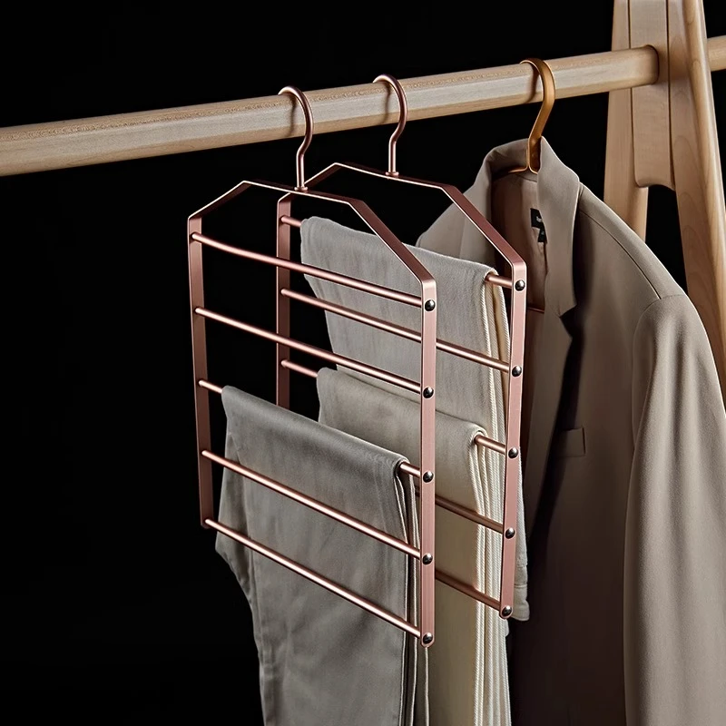 太空铝合金裤架子防滑裤架多层简约多功能魔术衣架围巾多层裤挂