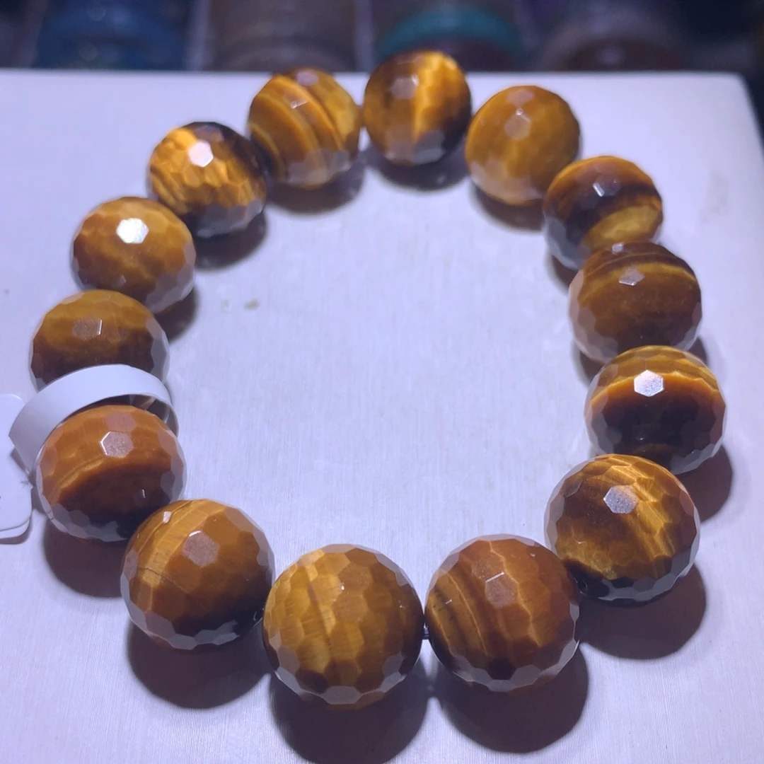 手串水晶银S925镶嵌虎眼蹦迪15.9m