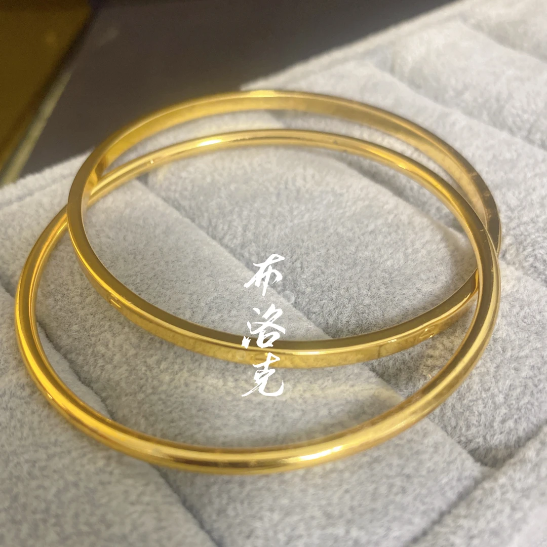 铜合金手镯 精工保色古法双环传承手镯 铜金时尚饰品067#