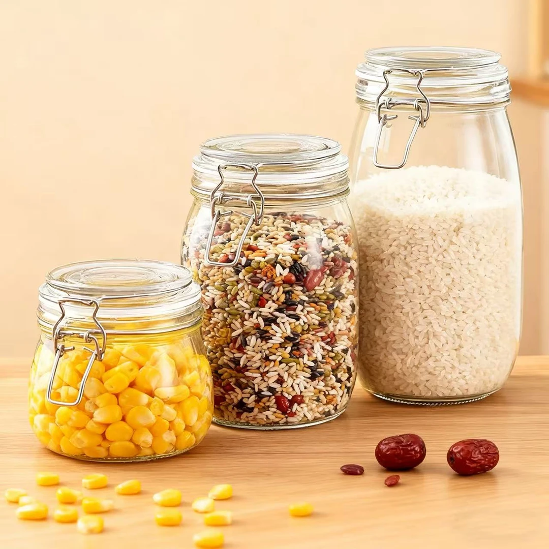 （三件套）加厚玻璃密封罐泡菜坛罐头瓶蜂蜜柠檬百香果腌制五谷杂粮