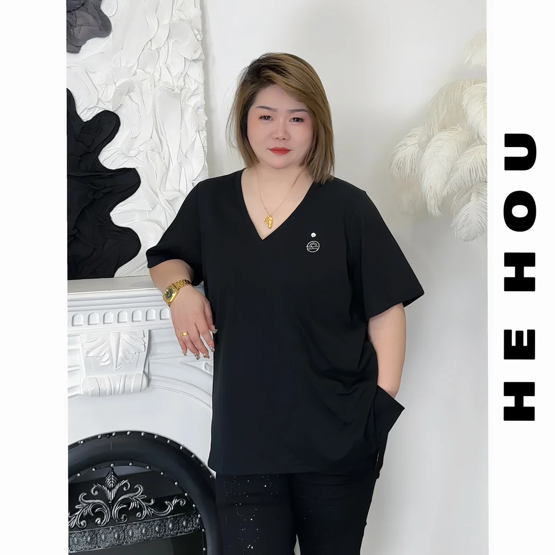 503383 和后大码 春夏时尚百搭休闲夏季宽松潮流设计师T恤