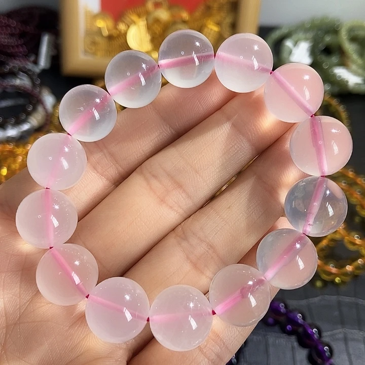 水晶手链未镶嵌粉晶12