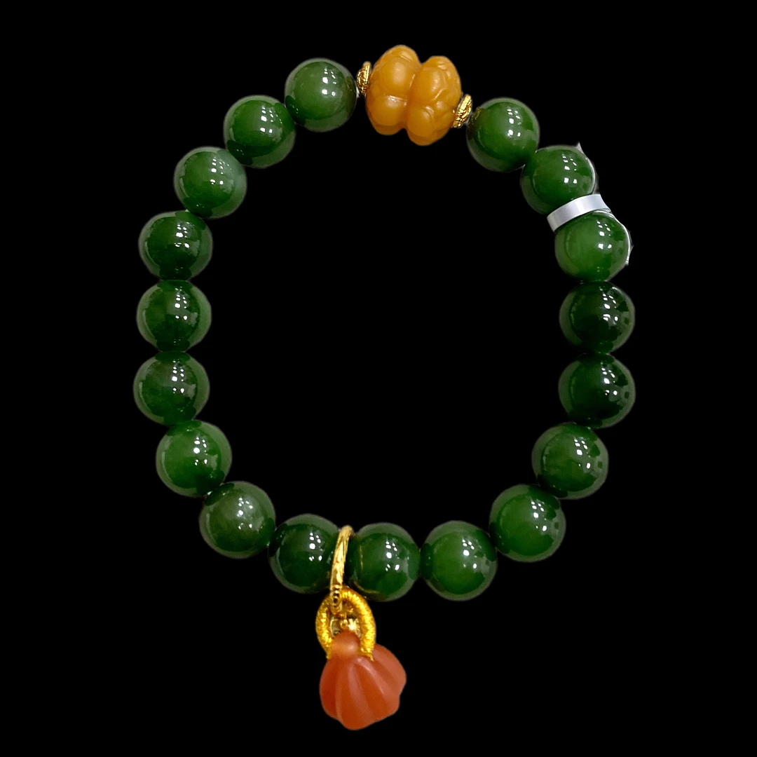 N3951和田玉手串多样性发一