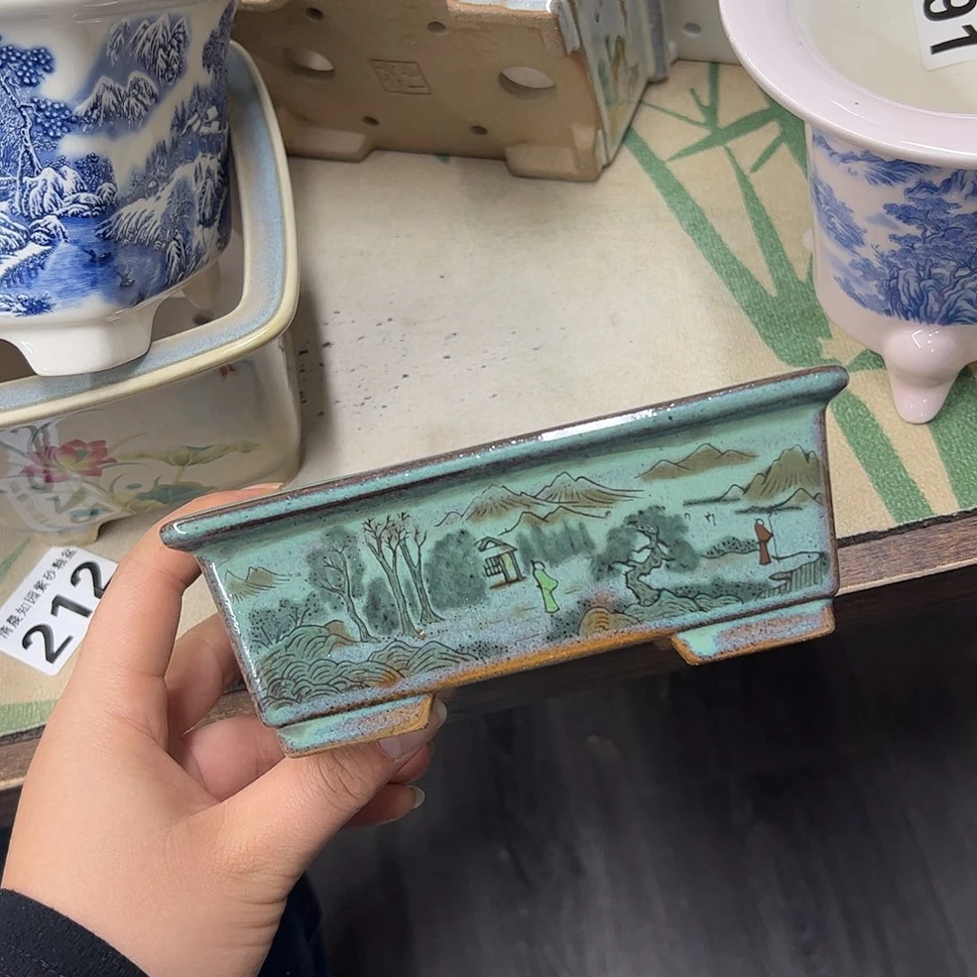 紫砂花盆389号瑕疵15/12/5cm窑变