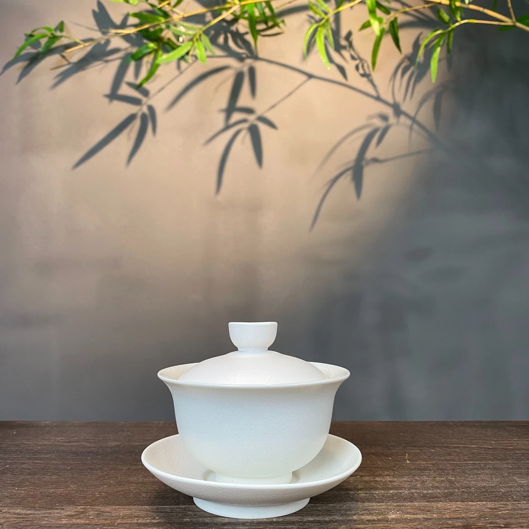 福聚白色盖碗精美茶具