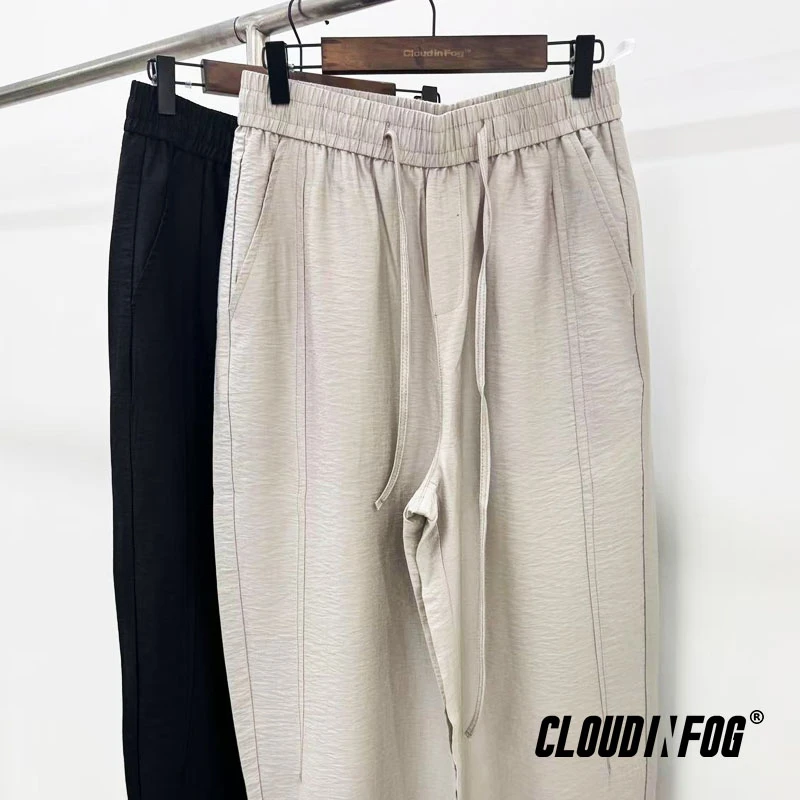 Cloud in Fog/拨雾见云夏季老钱风舒适凉感面料休闲时尚小弯刀裤