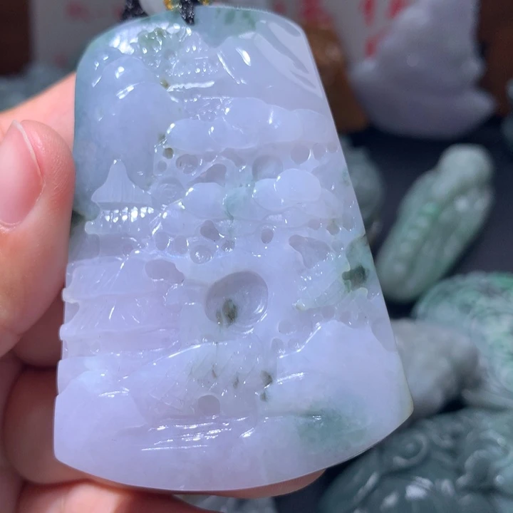 翡翠未镶嵌颈饰保真天然A货翡翠