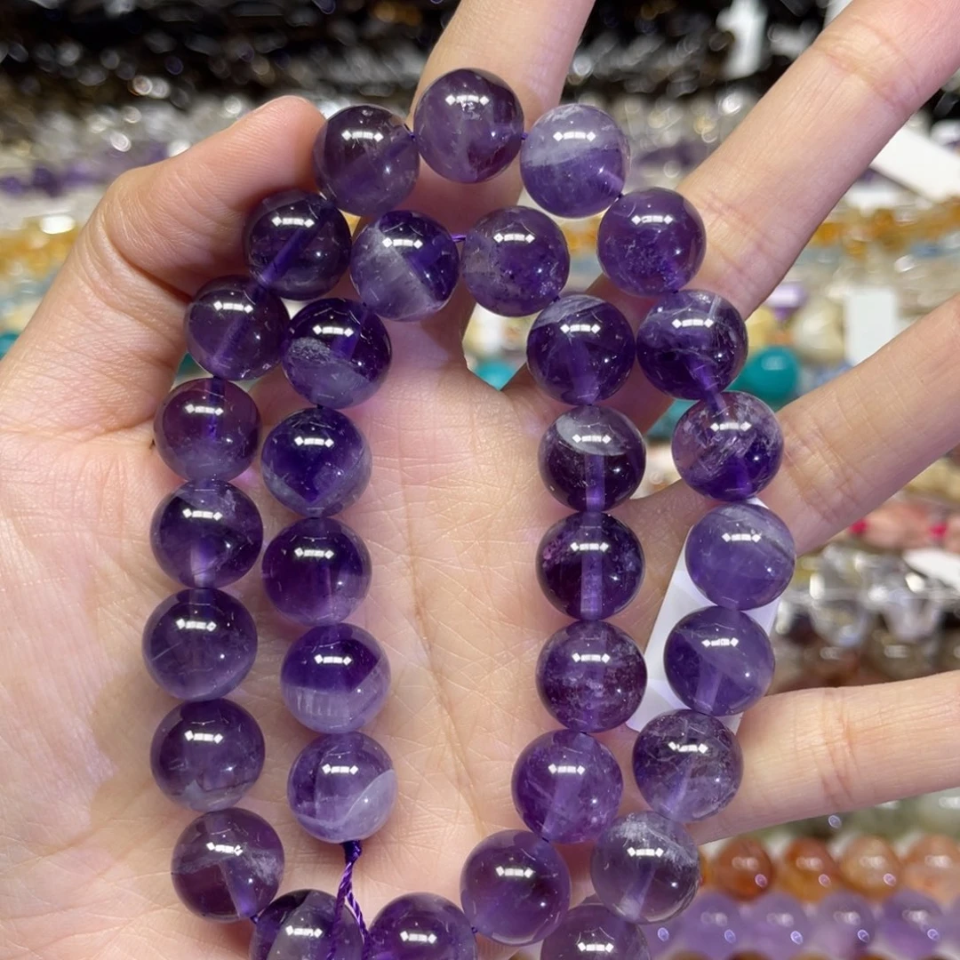 手链水晶未镶嵌天然紫水卡12➕长条38厘米