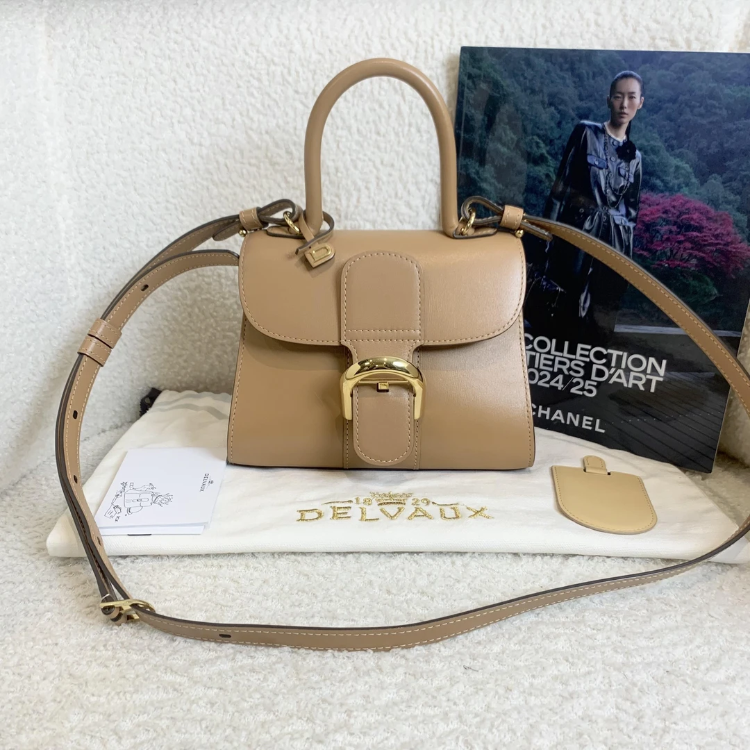 99新 Delvaux/德尔沃 壹臻/奶茶色brillant mini 44607223