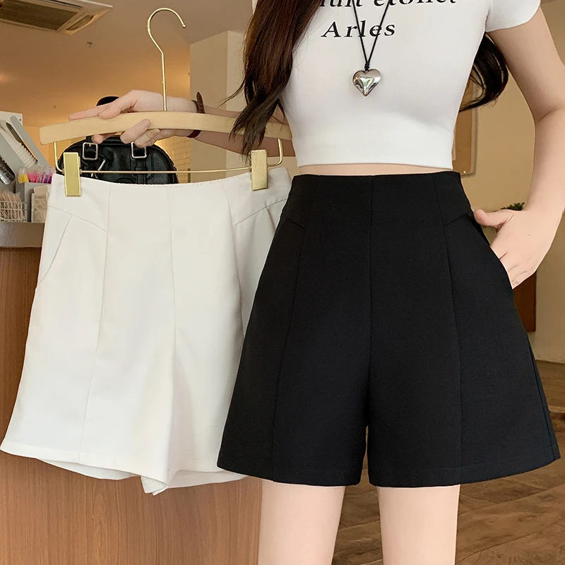 JJ21108夏装新款胖mm大码女气质休闲百搭高腰显瘦显腿长西装短裤