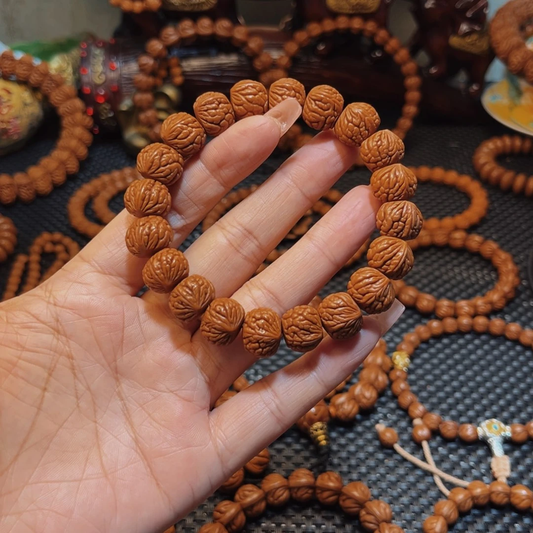 桃核手串15野生籽红皮荔枝