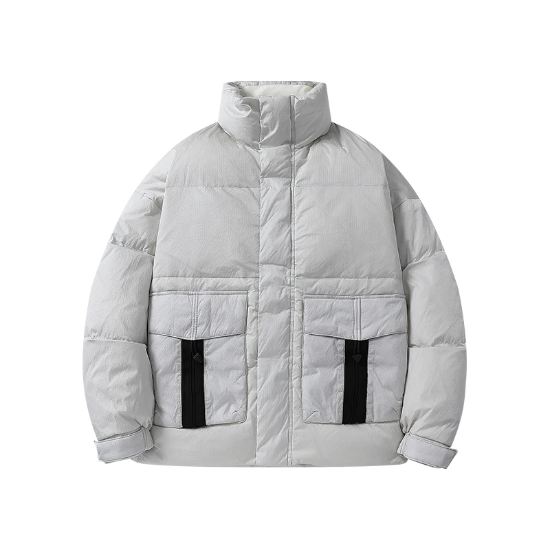 【SCRM】户外休闲时尚简约立领保暖羽绒服男款防寒加厚宽松上衣外套