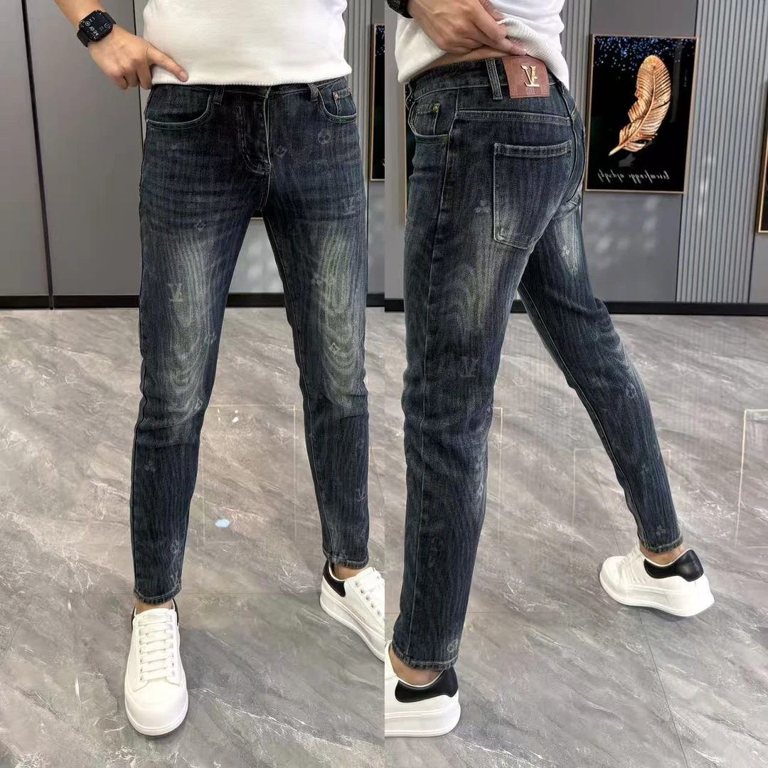 男士牛仔裤冬季新款时尚百搭小脚裤男修身显瘦牛仔裤男款潮流男裤