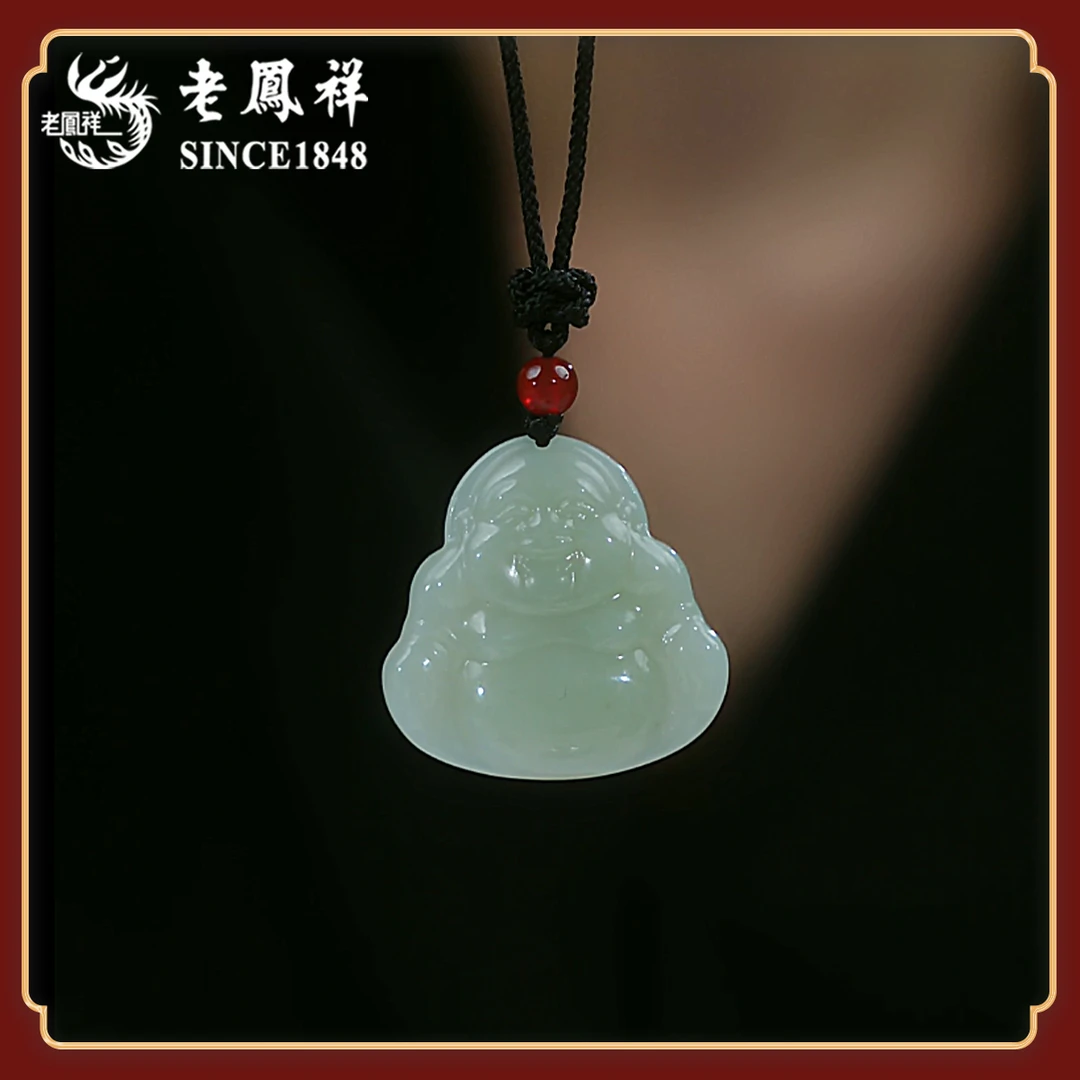 老鳯祥和田玉佛公套链项链佛公生日礼物送妈妈送女友多样性发货