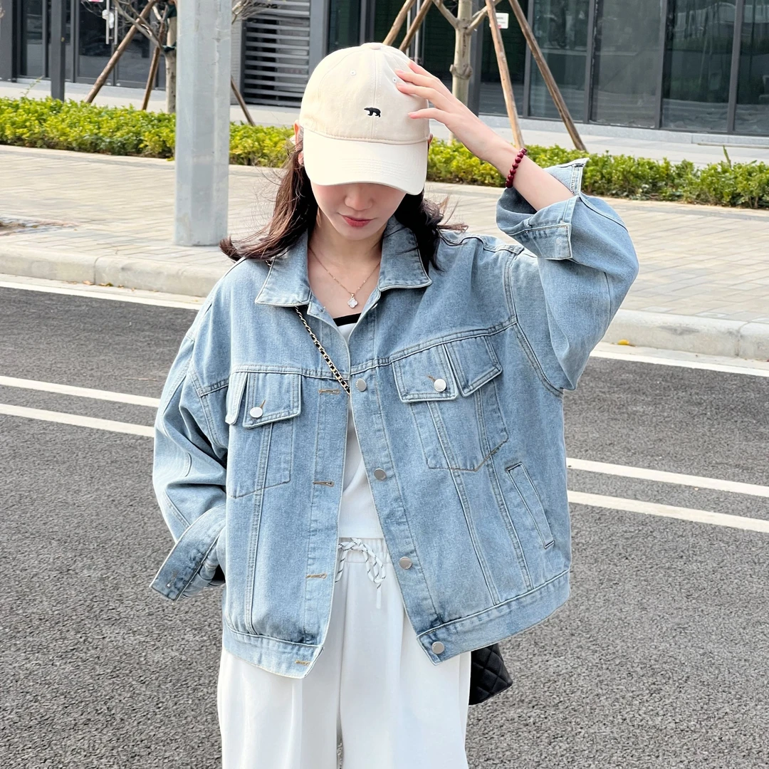 复古港风牛仔外套女春秋新款宽松设计感休闲百搭短款开衫夹克上衣