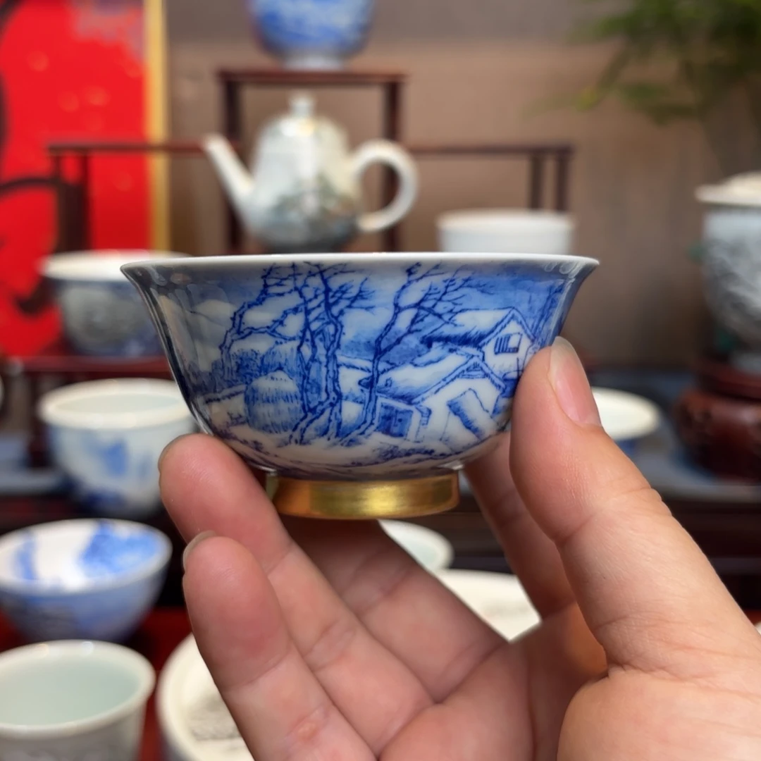 b***9青花雪景手工手绘