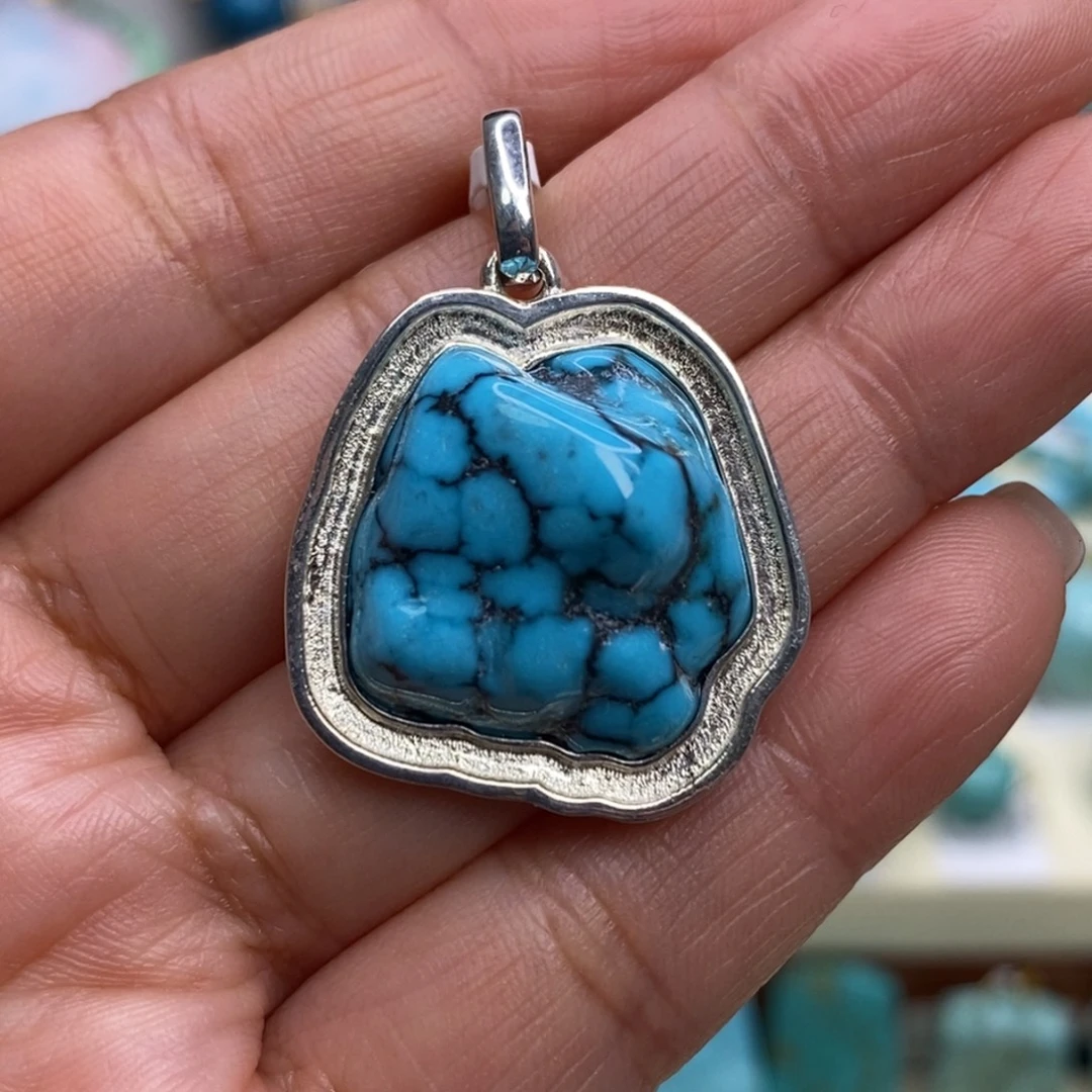 绿松石银S925镶嵌珠宝奇石