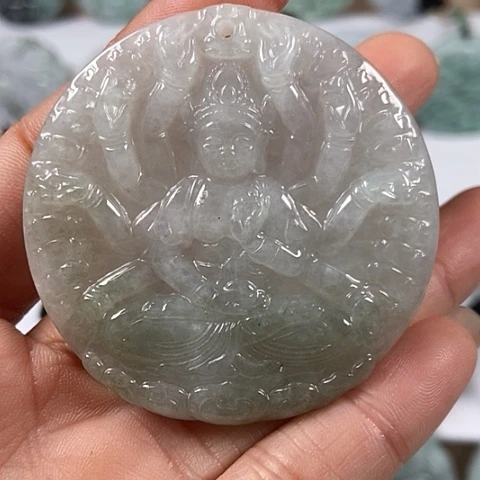翡翠颈饰未镶嵌千手观音福利