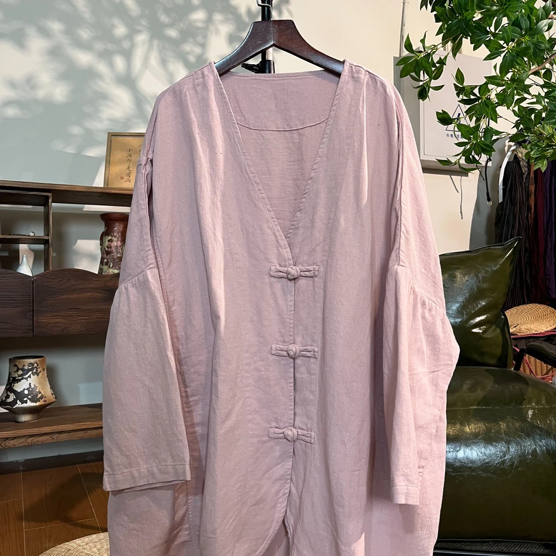 【大梅子推荐】设计款亚麻盘扣上衣H8119