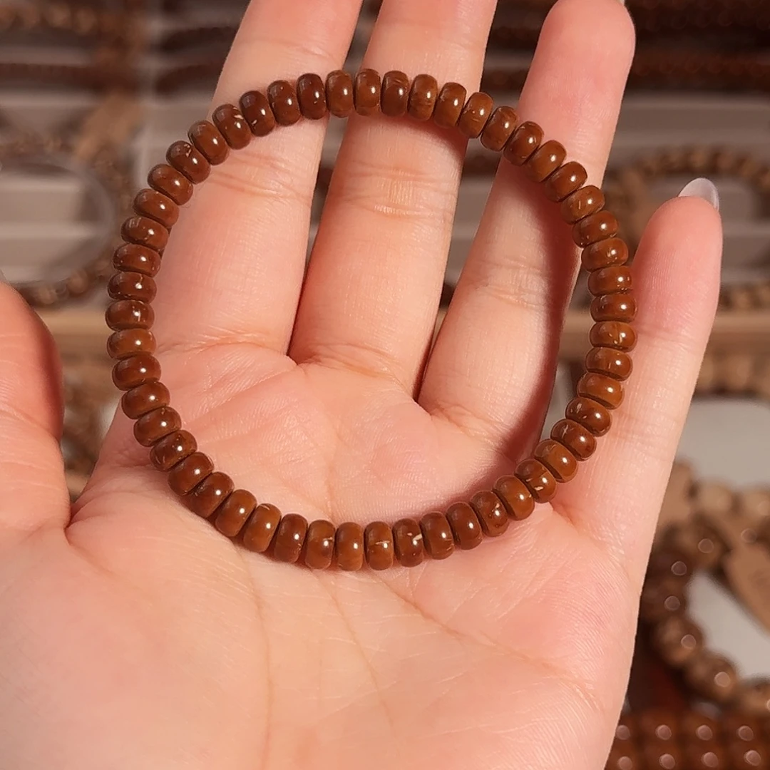 紫金鼠手串6.5*3.8棕黄纯肉实心鼠墩子